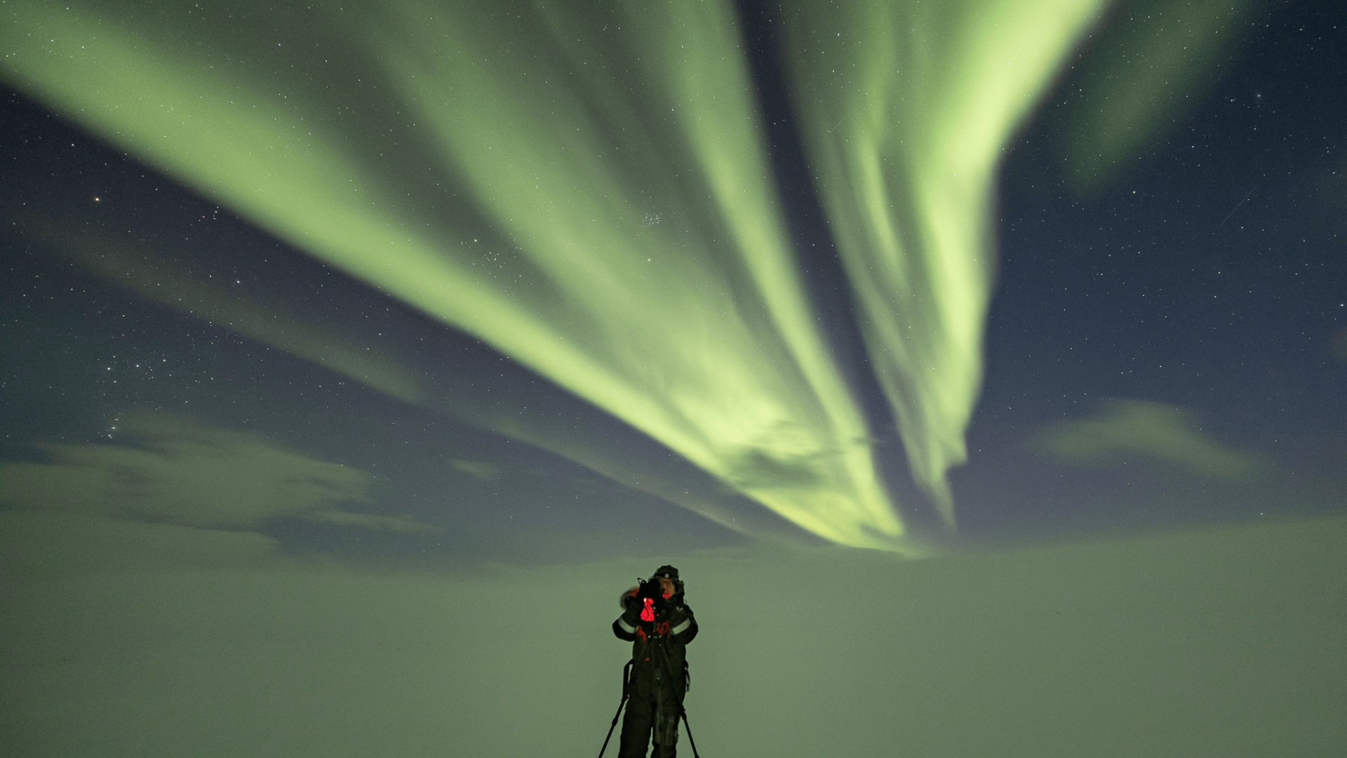 Schneeschuhwanderung Polarlichte